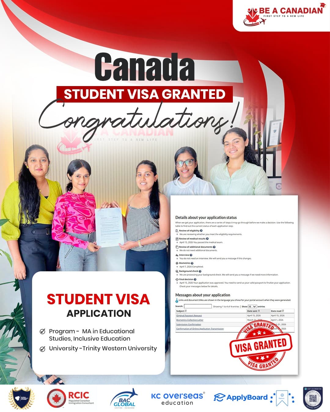 Student from the Be a Canadian community